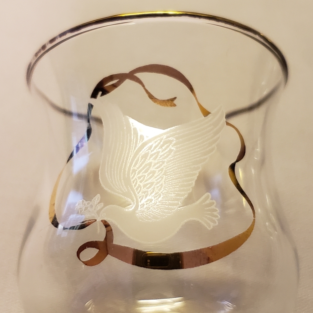 Vtg Wedding Gold Crystal Wine /Champagne Glass Set